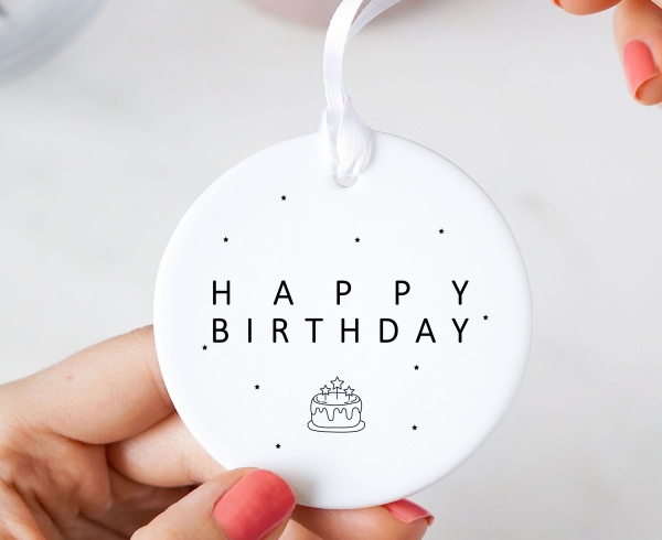Happy Birthday Ceramic Keepsake Ornament Gift